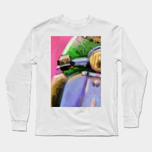 Retro Scooter, Classic Scooter, Scooterist, Scootering, Scooter Rider, Mod Art Long Sleeve T-Shirt